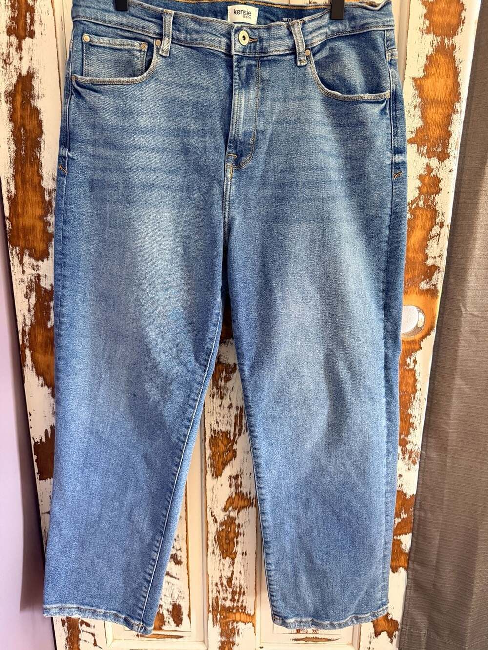 Kensie Jeans Y2K Coastal Cowgirl High Rise Straight Leg Mom Jeans Size 14/32